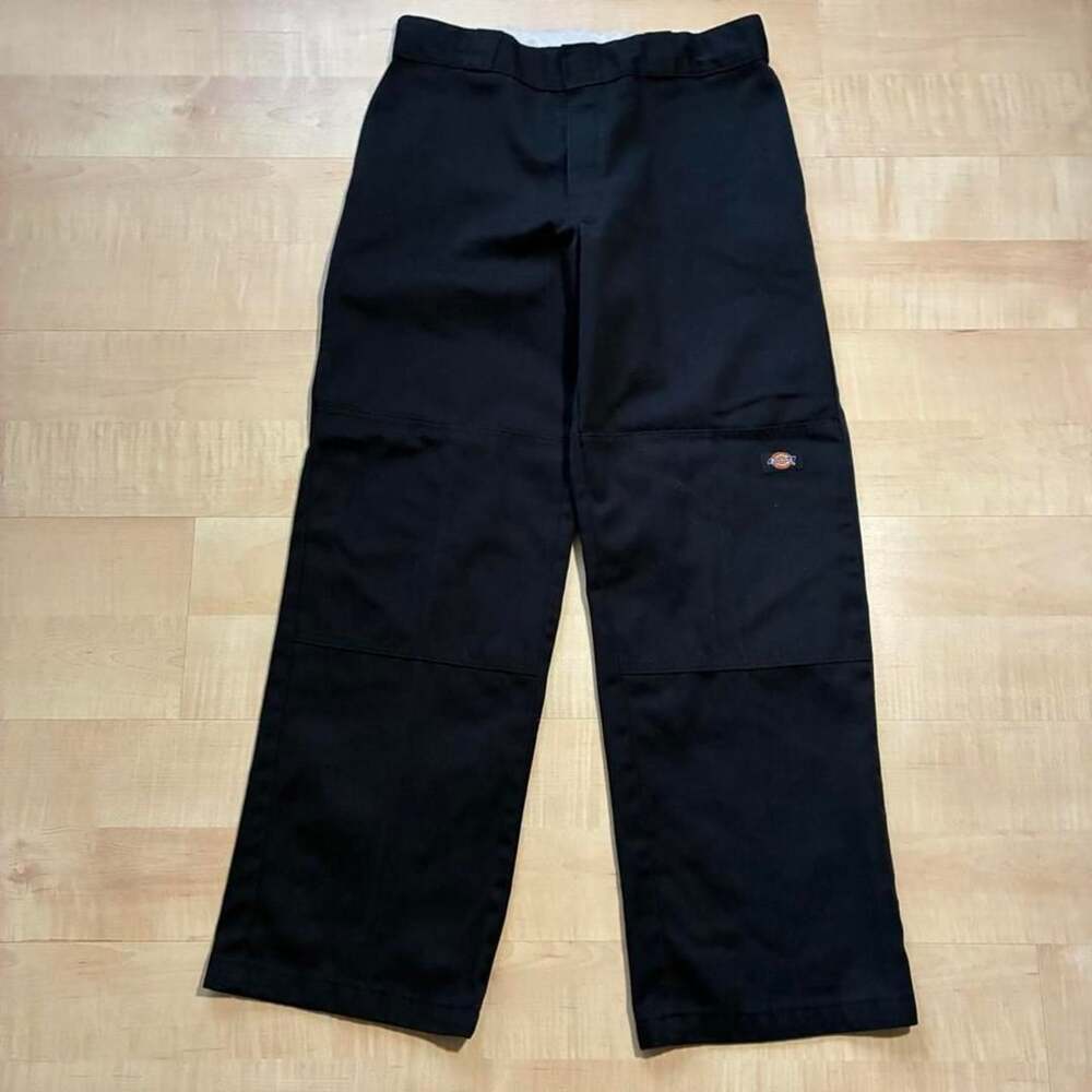Dickies Loose Fit Double Knee Work Pants Size 32x30 Black Twill